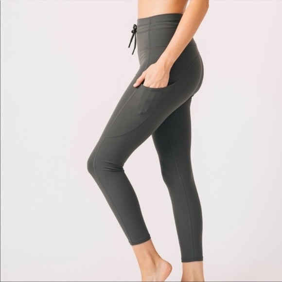 Euc Zyia Sage Drawstring Luxe Leggings 